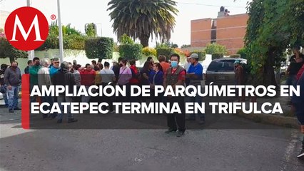Vecinos se enfrentan a concesionario de parquímetro en Ecatepec