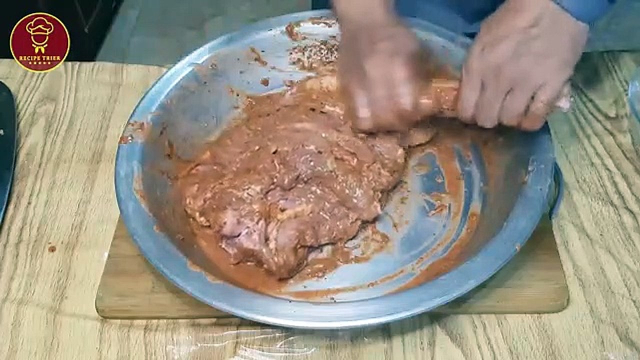 Masala Mutton Steam Roast Masala Mutton Leg Roast with Subtitles