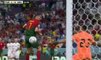 Cristiano Ronaldo celebrates wildly after appearing to give Portugal the lead against Uruguay, only for FIFA to rule the goal to be Bruno Fernandes'... so, did he touch his former Manchester United team-mate's cro
