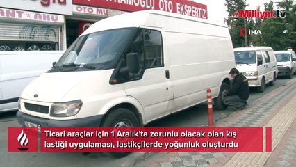 Kış lastiği zorunluluğu başlıyor: Lastikçilerde yoğun mesai