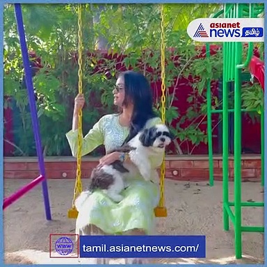 குழந்தையாய் மாறி... ஷூட்டிங் ஸ்பாட்டில் செல்ல நாய்குட்டியுடன் கொஞ்சி விளையாடிய கீர்த்தி சுரேஷ் - வைரல் வீடியோ