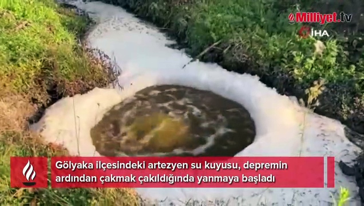 Düzce'deki depremin ardından şoke eden olay! Çakmak çakıldı su alev aldı