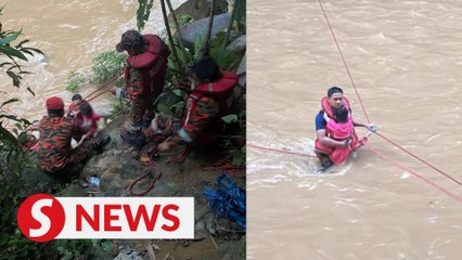 Ten rescued after being trapped at waterfall in Batang Kali