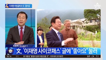 “이재명은 사이코패스”…비방글에 文 또 ‘좋아요’