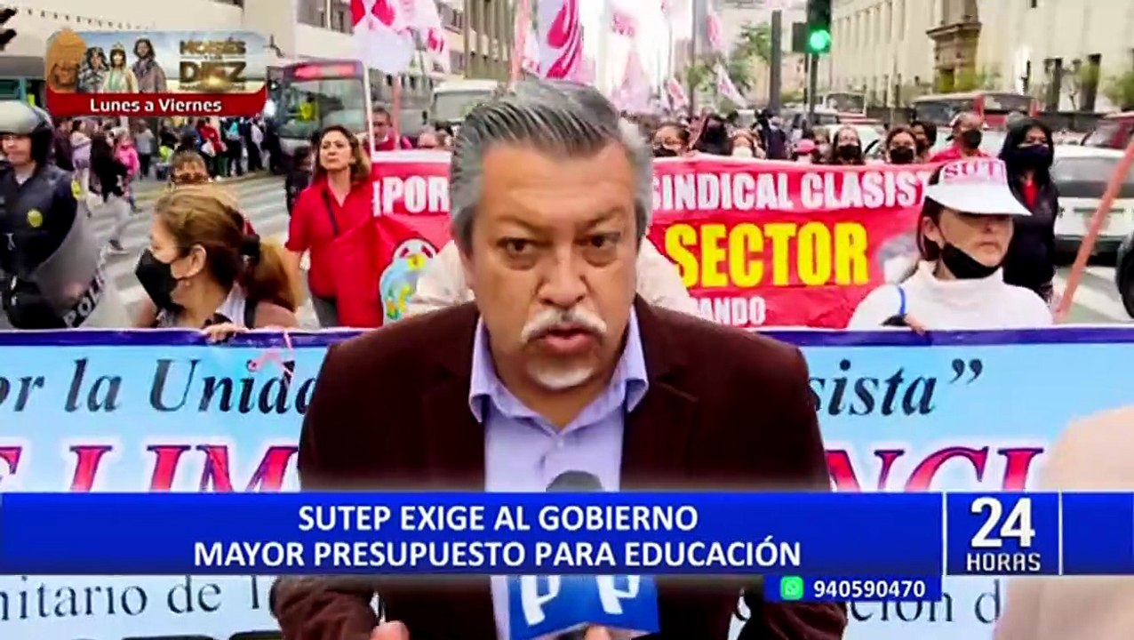 Docentes del Sutep exigen al Gobierno de Castillo mayor presupuesto para Educación
