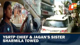 YSRTP Chief & Andhra CM Jagan’s Sister Sharmila Towed In Car In Hyderabad
