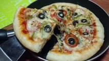 Pizza without Oven _ Veg Pizza recipe _ Pizza in Fry pan _ Style Pizza _ Homemade Pizza Dough