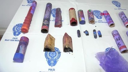 SPOR Göztepeli taraftarı ağır yaralayan işaret fişeği, emniyette sergilendi