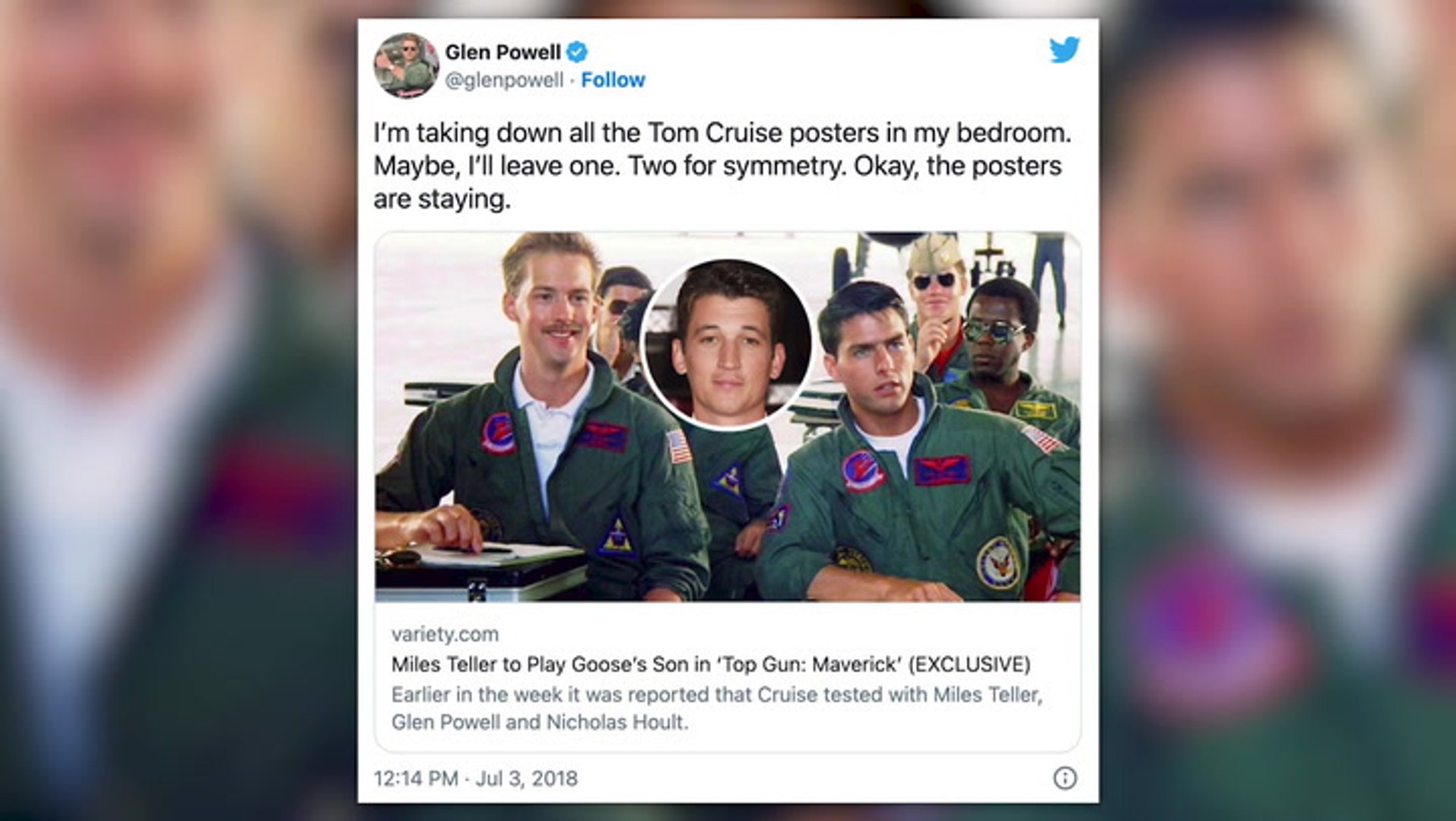 Glen Powell on Top Gun: Maverick Pressure and Going Viral on TikTok
