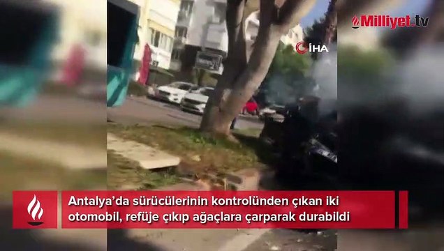 Ağaca çarpan lüks otomobil hurdaya döndü