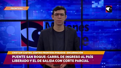Puente san roque carril de ingreso al país liberado y el de salida con corte parcial