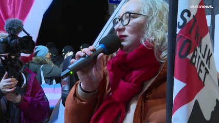 Protesters slam Kaczynski's comments on women drinking and Poland's near total abortion ban