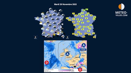 prévisions Meteo Villes du mardi 29 novembre 2022