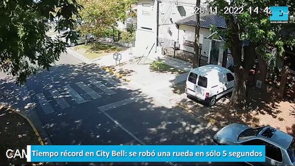 Tiempo récord en City Bell: se robó una rueda en sólo 5 segundos