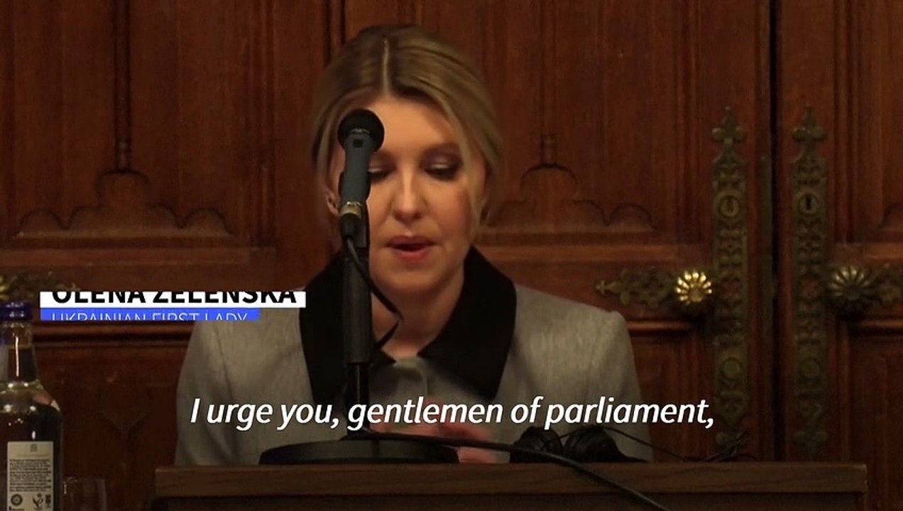 Ukraine first lady addresses British parliament