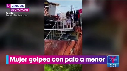 VIDEO: Mujer golpea con palo a menor