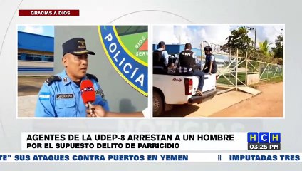 Bajo custodia policial sujeto que mató a su papá en La Mosquitia