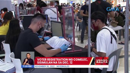 Voter registration ng COMELEC, sisimulan na sa Dec. 12 | UB