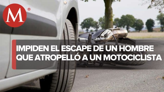 Conductor intenta darse a la fuga tras atropellar a un motociclista; Edomex