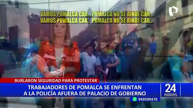 Exigen ser escuchados: trabajadores de agroindustria Pomalca protestan en exteriores de Palacio