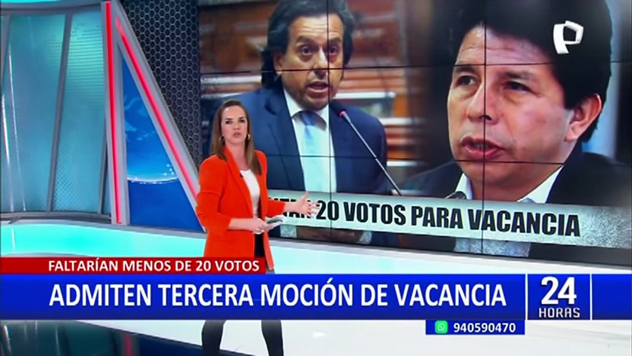 Congreso: presentan tercera moción de vacancia contra Pedro Castillo