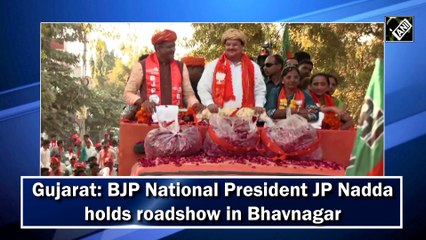 Gujarat: BJP National President J P Nadda holds roadshow in Bhavnagar