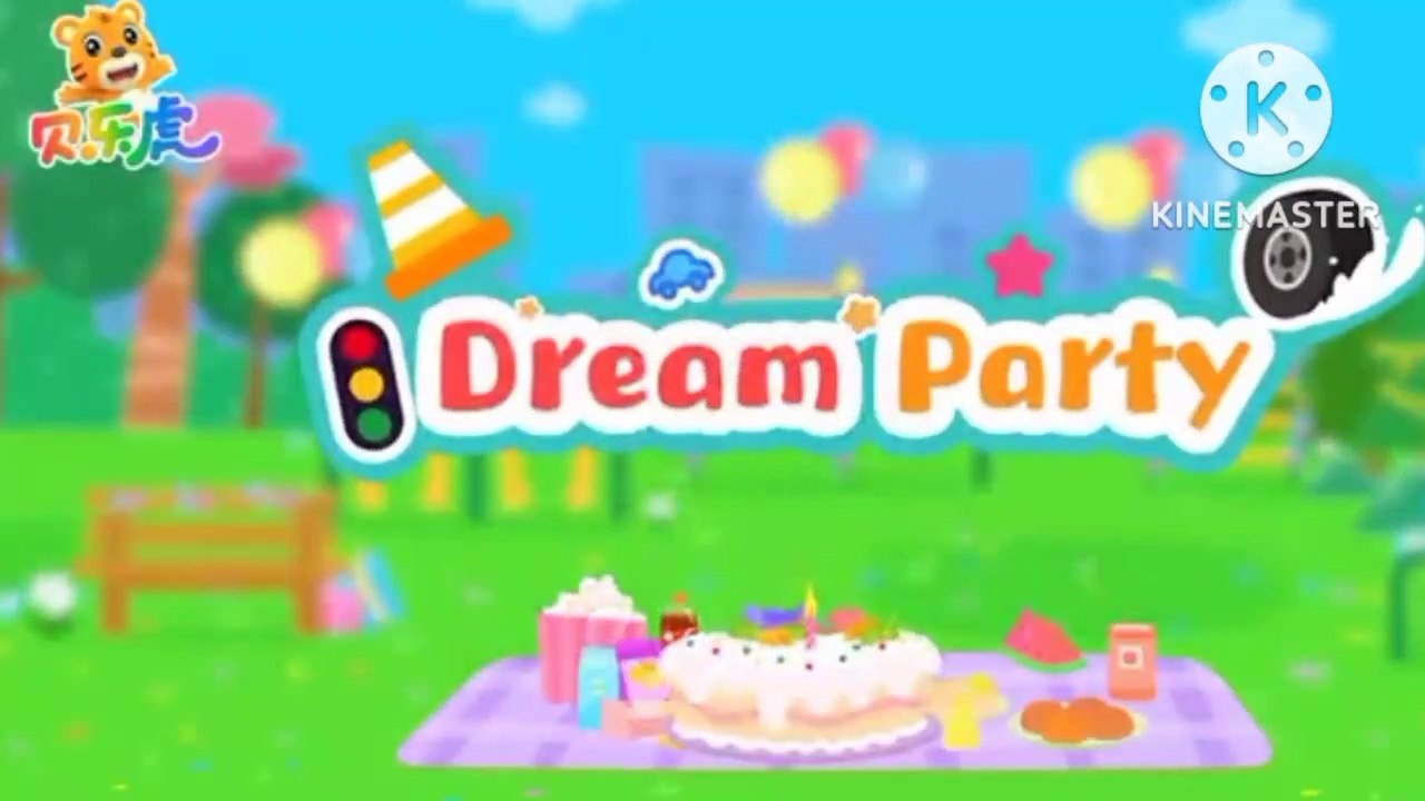 Cartoon baby tiger dream party