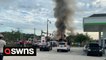 Video shows fireworks exploding after vehicle crashes into fireworks store in Florida