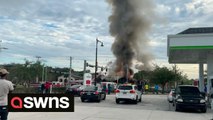 Video shows fireworks exploding after vehicle crashes into fireworks store in Florida