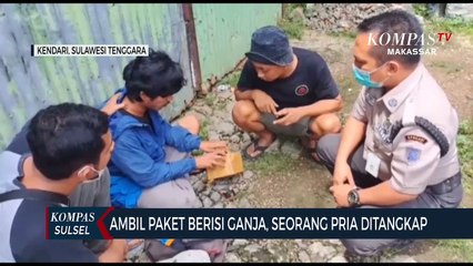 Detik-Detik Pria diciduk Polisi Saat Jemput Paket Narkotika dari Makassar