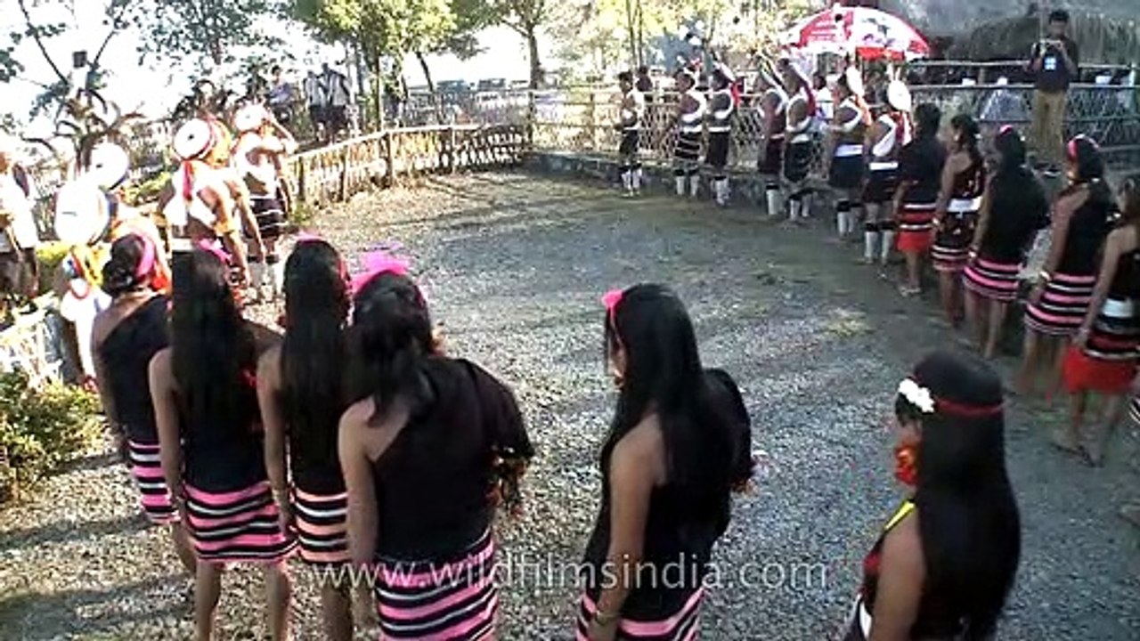 Zeliang Naga tribe's chanting before performing folk dance