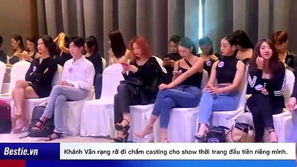 Khánh Vân rạng rỡ đi chấm casting cho show thời trang đầu tiên riêng mình.