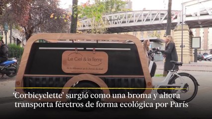 La Corbicyclette transporta féretros de forma ecológica por las calles de París
