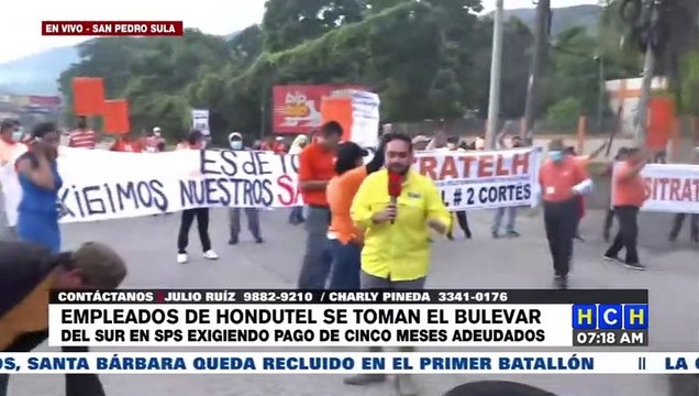 ¡Protestas! Empleados de Hondutel continúan exigiendo cinco meses de salarios atrasados