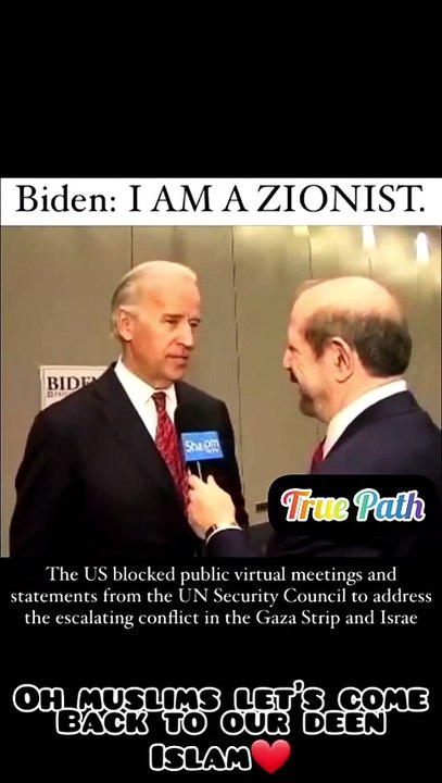 You like him, love him and vote for him but he hates you Joe Biden = I am a Zionist Don't follow them they are bad *Follow Quran & Sunnah*
