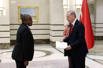 Télécharger la video: Zambiya Büyükelçisi Sikazwe, Cumhurbaşkanı Erdoğan'a güven mektubu sundu