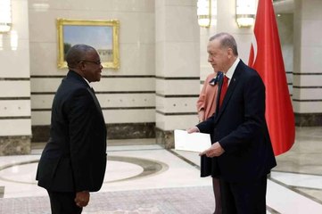 Zambiya Büyükelçisi Sikazwe, Cumhurbaşkanı Erdoğan'a güven mektubu sundu