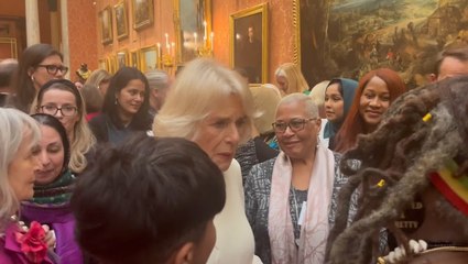 Moment Queen Consort Camilla meets charity boss Ngozi Fulani amid race row