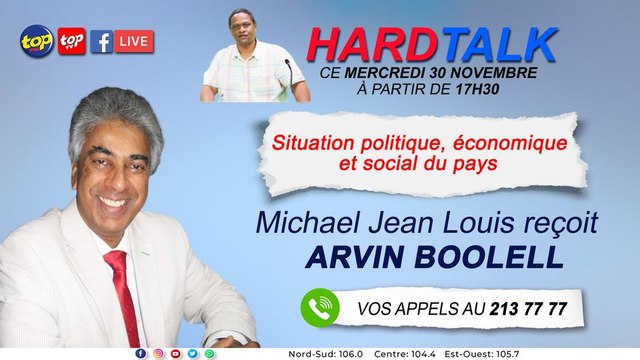 HardTalk : Situation politique, économique et social du pays: tour d’horizon avec le Dr Arvin Boolell.
