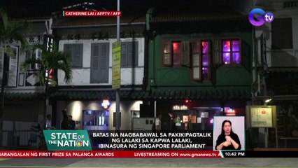 Batas na nagbabawal sa pakikipagtalik ng lalaki sa kapwa lalaki, ibinasura ng Singapore parliament | SONA