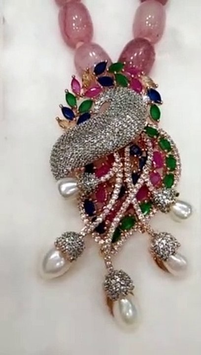 Latest Pearls Long Necklace With Studs