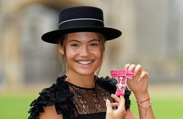 Emma Raducanu felt 'extremely grateful' to be given an MBE by King Charles