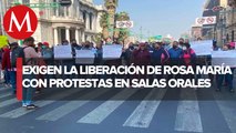 Manifestación en salas orales del Poder Judicial, exigen liberación de Rosa María Ayala