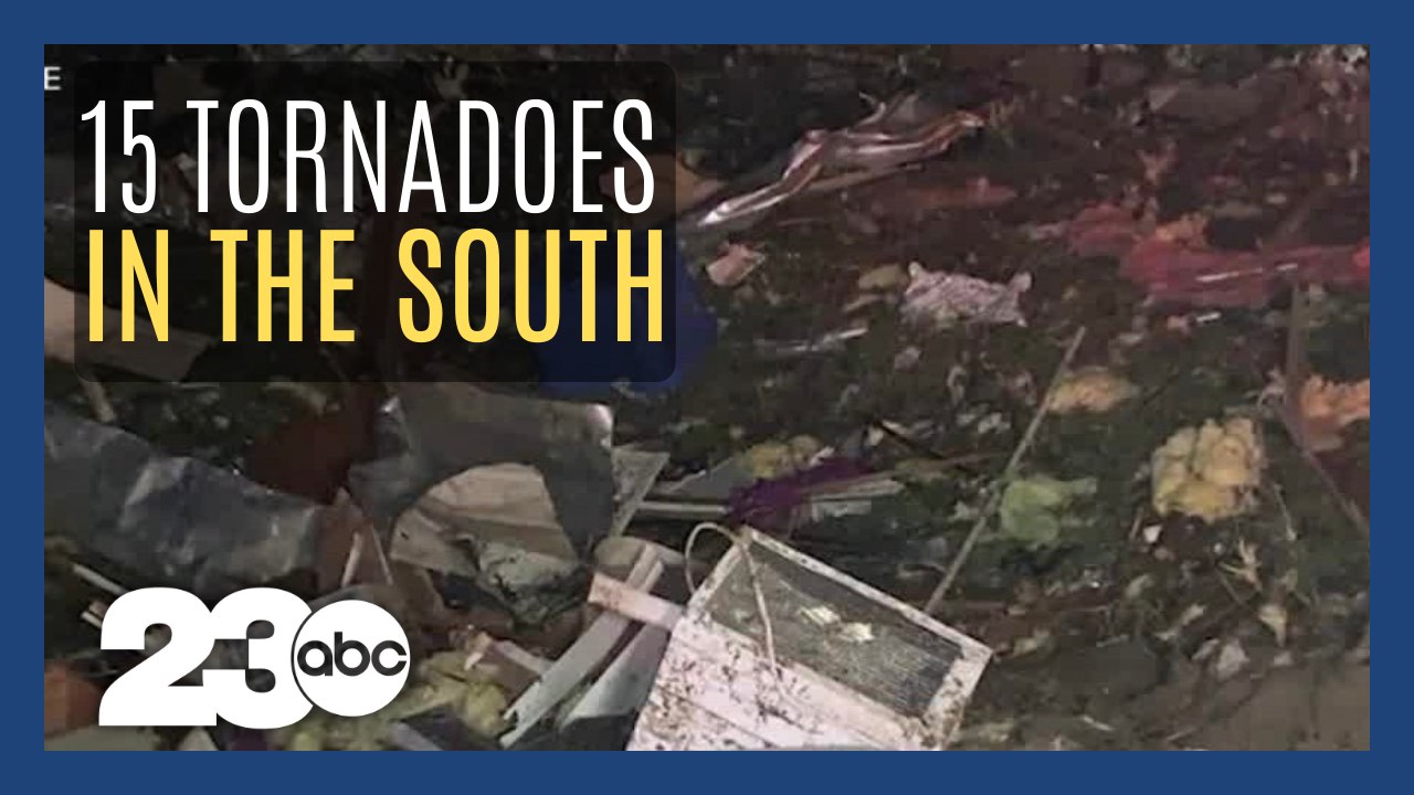15 tornadoes strike through Southern United States