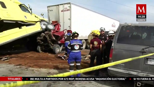 Aparatoso accidente en carretera libramiento noreste, Apodaca, deja un persona sin vida