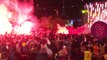 Australian fans go wild at Fed Square as Leckie scores winner against Denmark