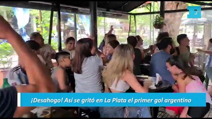 ¡Desahogo! Así se gritó en La Plata el primer gol argentino