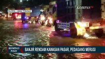 Banjir Merendam Kawasan Pasar Jepon Blora, Pedagang Terancam Alami Kerugian Besar