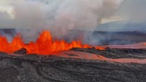 Raging Mauna Loa eruption captured in stunning aerial footage