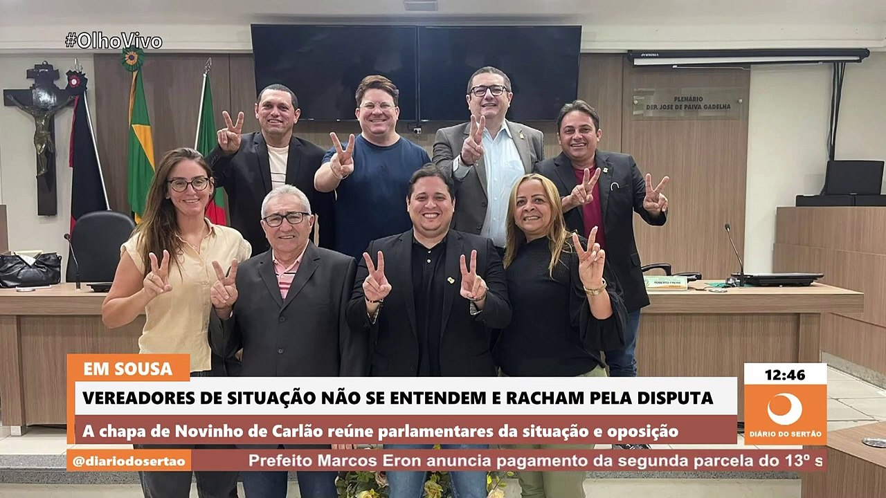 Vereadores de situação não se entendem e racham pela disputa da Presidência da Câmara de Sousa